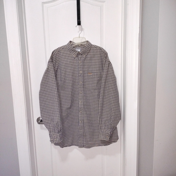 Carhartt Men's Black and White Checkered Button Down Shirt - Picture 1 of 7